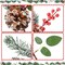24 Pack Christmas Flower Picks Red Picks Pine Picks Set(Red, Green)